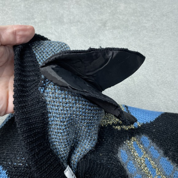 Vintage Cervelle Women's L Cardigan Black Wool Blend H1105 - Picture 6 of 7